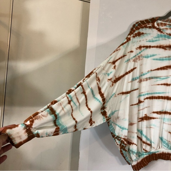 YOUNG FABULOUS & BROKE Aqua/Rust TIE DYE 2PC JOGGER LOUNGE SET | Size M - Picture 7 of 16